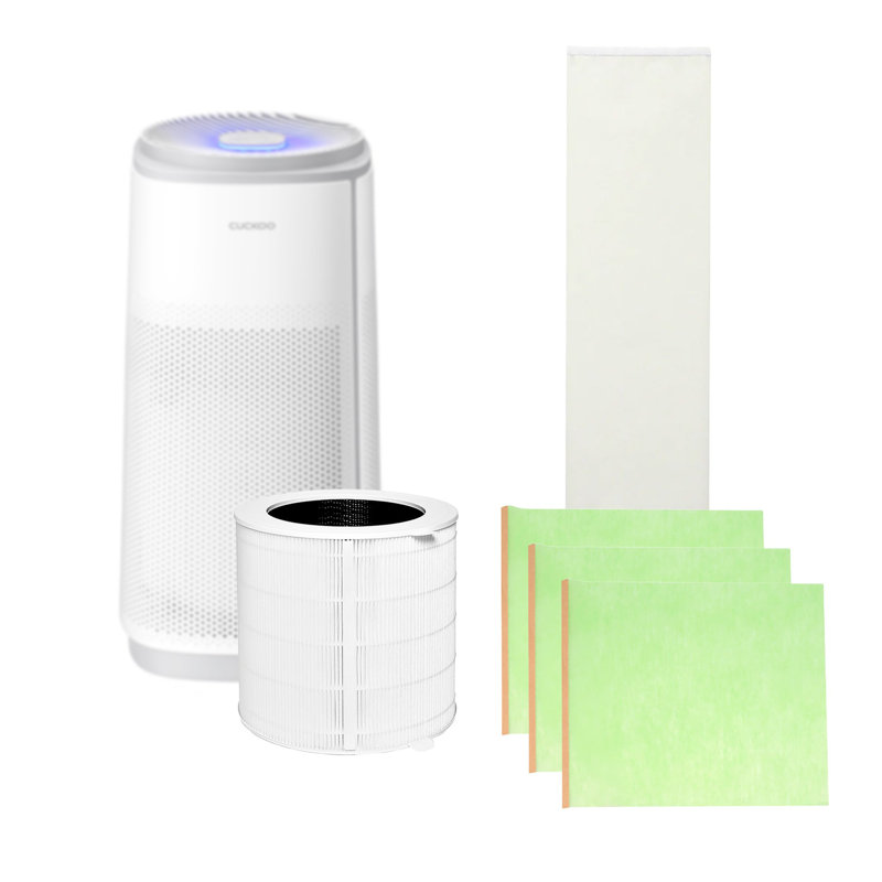 Ensemble de 1 filtre de remplacement pour purificateur d'air Hepa & Allergen CUCKoo pour CAC-K1910FW inclus: pré-filtre (1), filtre HEPA H13 (1), filtre anti-allergènes (3)