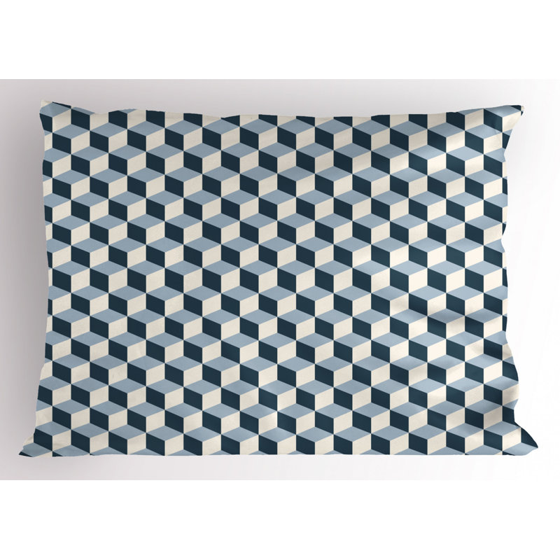 Retro Polyester Geometric Sham Set, Twin