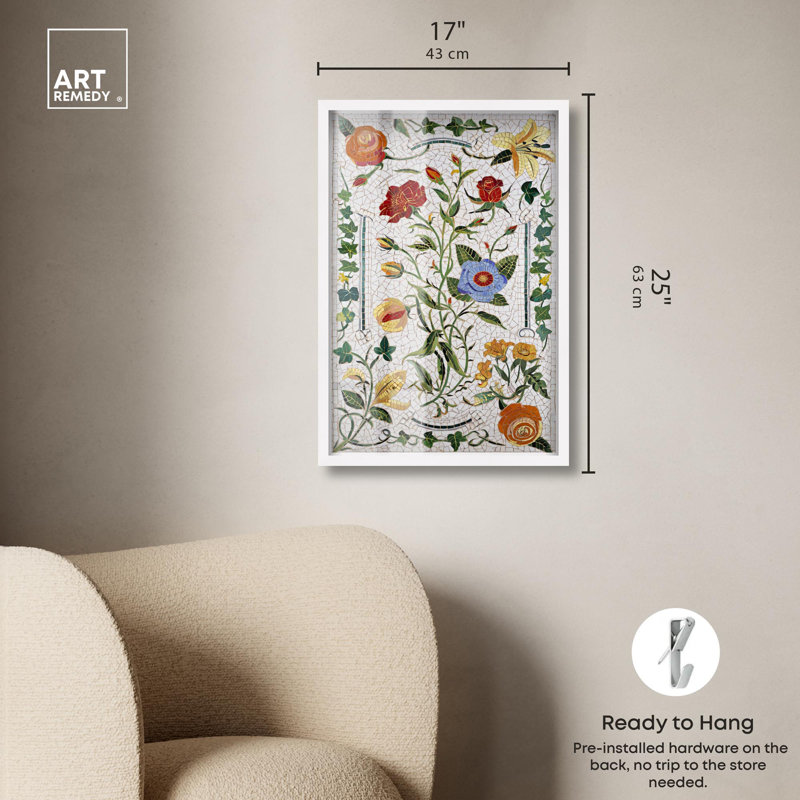 Victorian Posy, H 25 po x l 17 po, Blanc