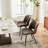 Mackensie Upholstered Dining Chairs Faux Leather Kitchen Chairs with Metal Legs-1464084918