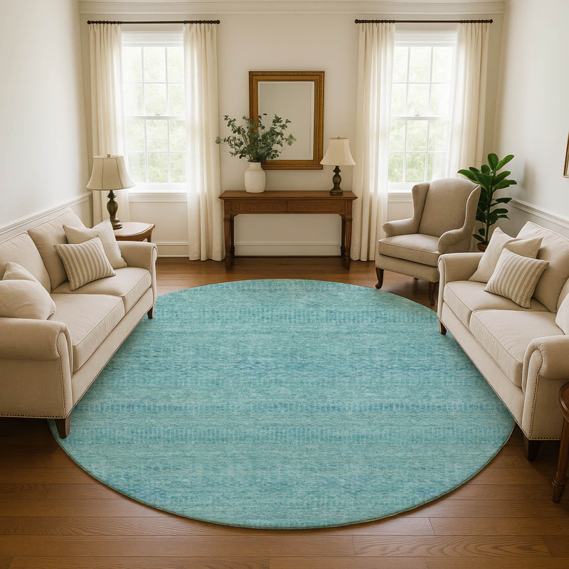 Premium Machine Washable Marasco AMF1634 Stripes Rug, Round 8'