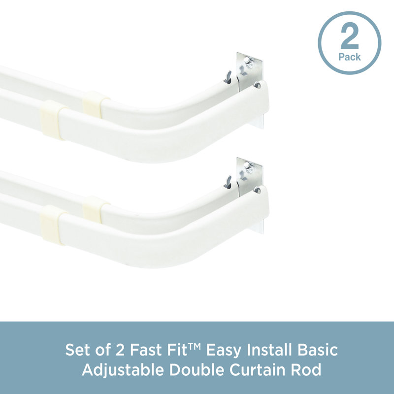 Steel Adjustable Double Curtain Rod, 28'' - 48''
