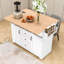 Kitchen Cart with Dual Drop Leaf, Rolling Design, Power Outlet and Ample Storage on 5 Wheels-563098241