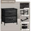 Commode Sorbus avec 2 tiroirs en faux bois et structure en acier - Armoire de rangement pour vêtements-175289618