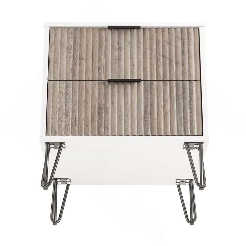 Nightstand In Rustic Gray And White, Gray/White
