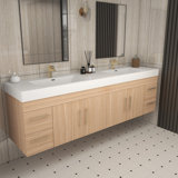 84'' Double Bathroom Vanity with Acrylic Top