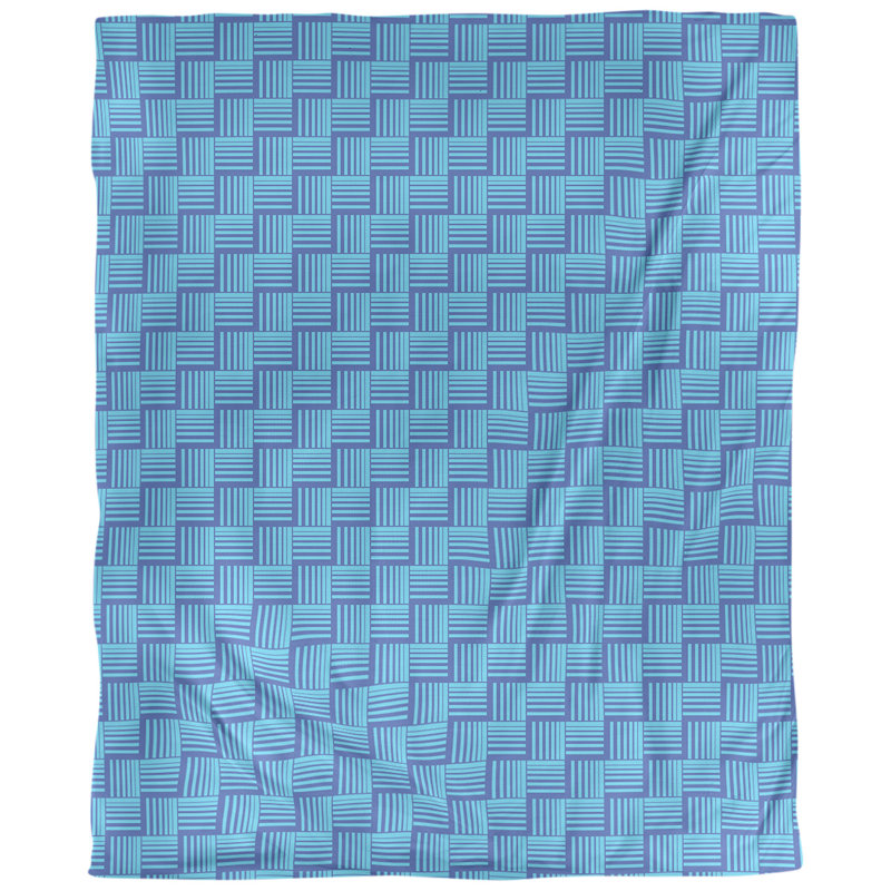 Tissu basketweave contrast, Coton peigné pima, L 54 po x l 36 po, Bleu / bleu sarcelle