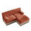 Canapé Chesterfield en velours doux capitonné à boutons avec jupe à franges et 1 repose-pieds, facile à assembler-1825073724
