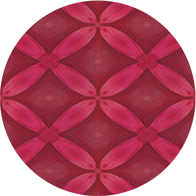 Tapis rouge / brun Zishan, Rond 6 pi