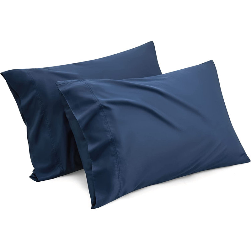 Rayon from Bamboo Pillowcase with Envelope Closure, Navy, Queen Pillowcase