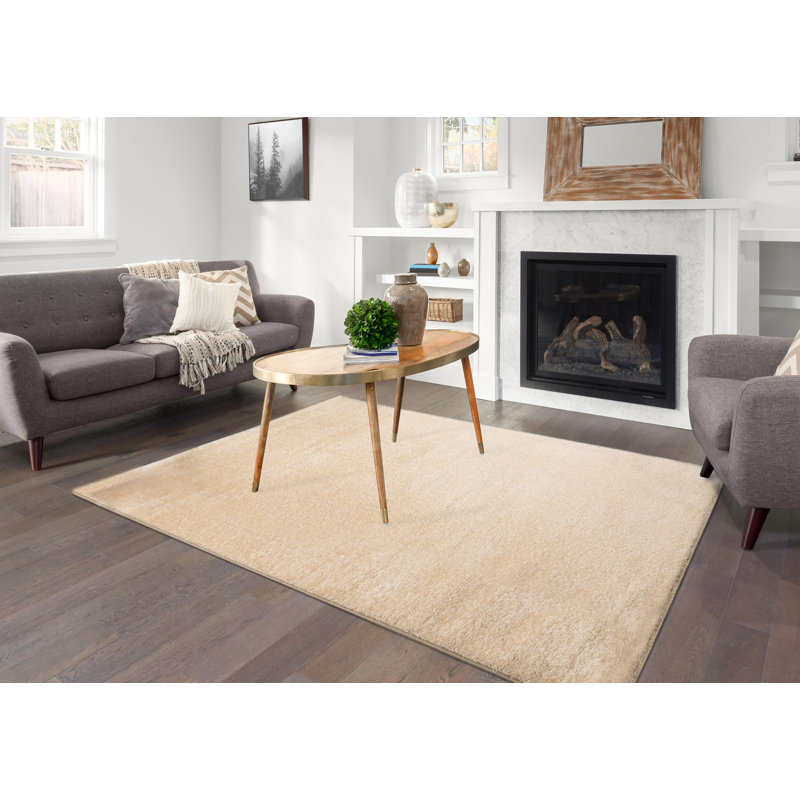 Gunhilda Solid Colour Shag Area Rug, Rectangle 160cm x 230cm