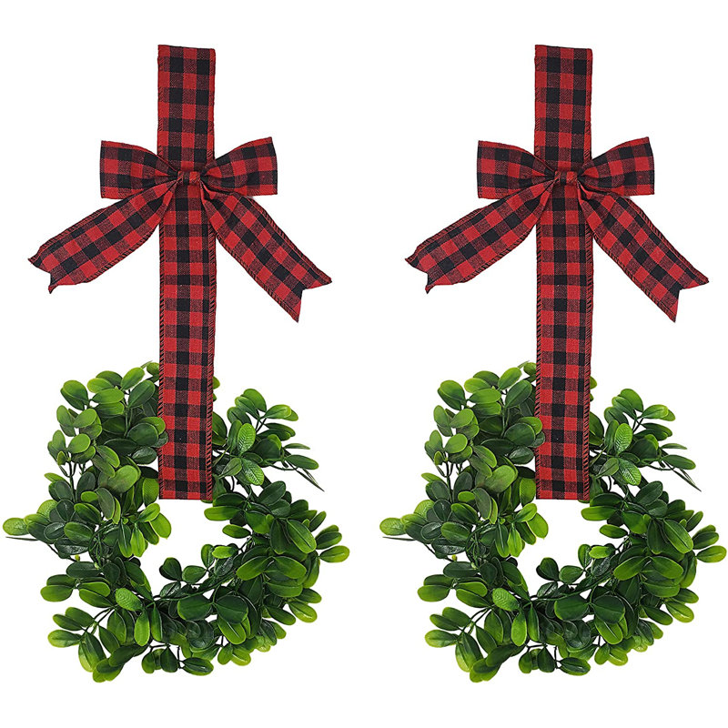 Couronne en plastique Cosimo 11 po, Noir et rouge, 2