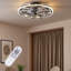 Ventilateur de plafond décoratif de 20 po avec anneau lumineux à DEL, télécommande, moteur réversible et éclairage 3 couleurs à intensité variable, idéal pour la chambre à coucher, le salon ou la salle d'étude-1324276127-1324276126