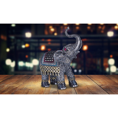 Jeanita 6.5"H Thai Elephant with Trunk Up Figurine Unique Gifts