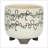 S/2 CERAMIC 6/8" SCRIBBLE FOOTED PLANTER, BEIGE