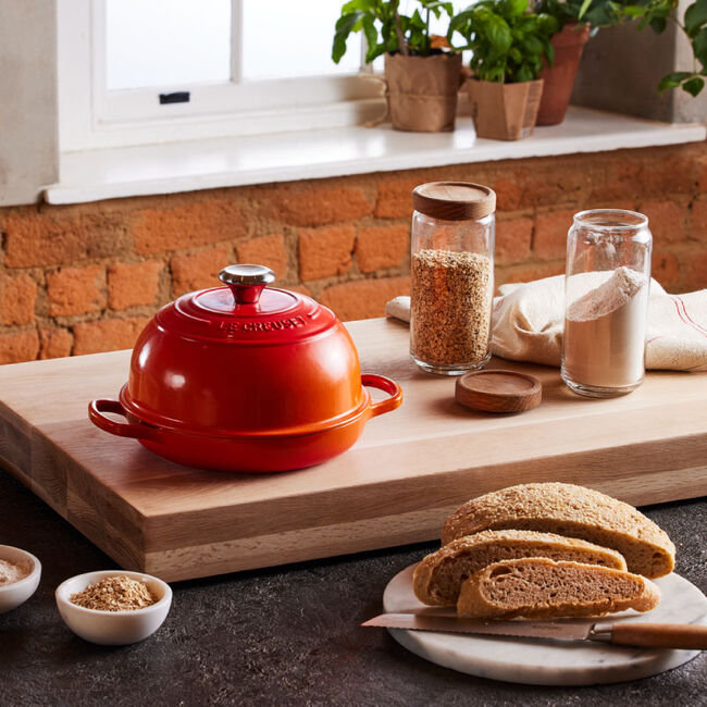 Le Creuset Signature Enameled Cast Iron 1.75 Qt. Bread Oven with Lid, Flame