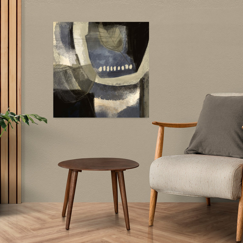 Asphalte, fleur 2, art contemporain abstrait, H 24 po x l 24 po
