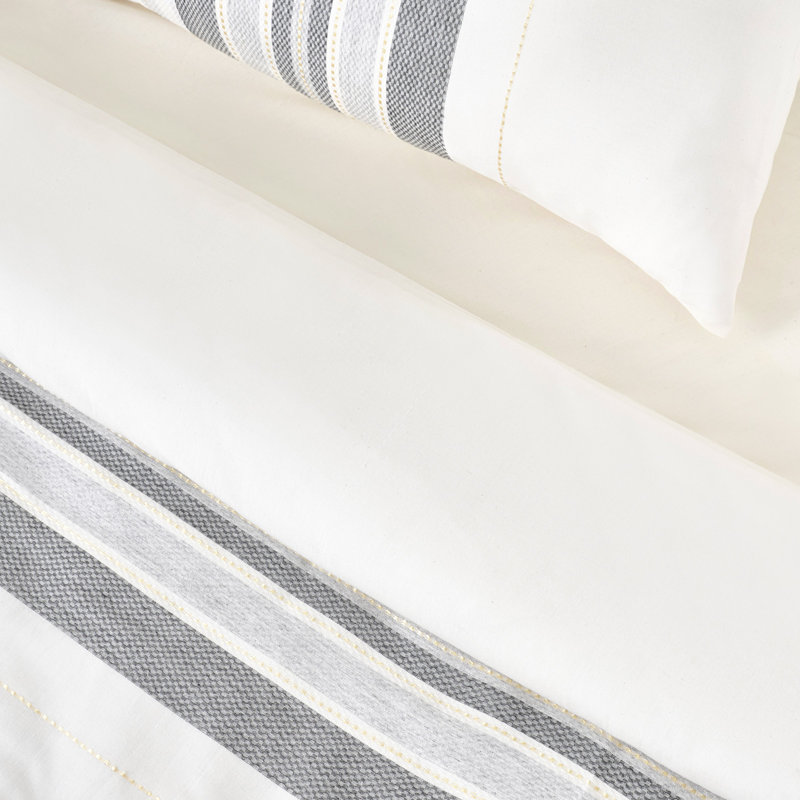Garyson Cotton Solid Colour Duvet Cover Set with Pillowcases, Double - 2 Standard Pillowcases