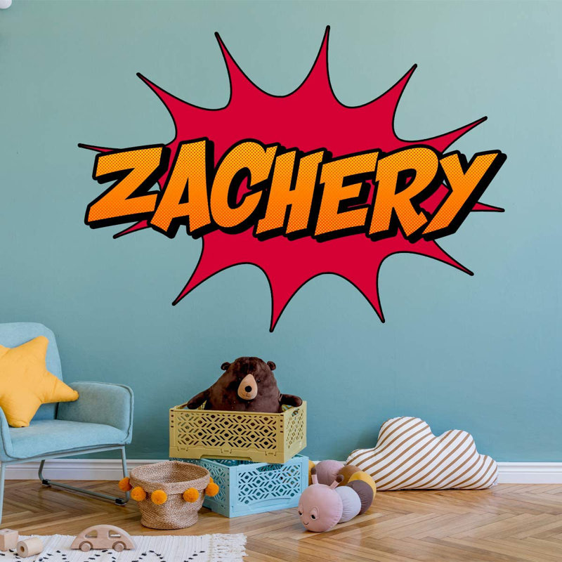 Text & Numbers Non-Wall Damaging Wall Decal, 12" H x 16" W, Red/Orange