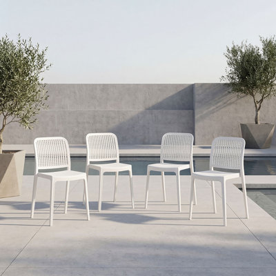 Ensemble de 4 chaises d'appoint Camden Home, en polypropylène moderne au design ergonomique, pour un espace minimaliste