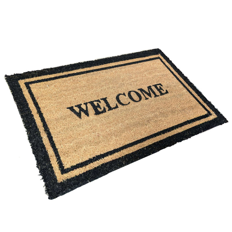 Tapis d'entrée naturel en fibre de coco naturel imprimé