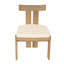 Chaise de salle à manger moderne Asteron en bois d'acacia massif avec dossier à lattes et coussin d'assise épais rembourré, pour usage intérieur et extérieur-135349340