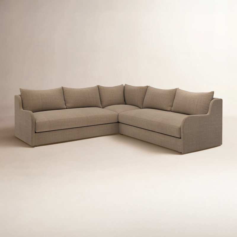 Paxton L Sectional, Nevis Khaki Polyester Blend
