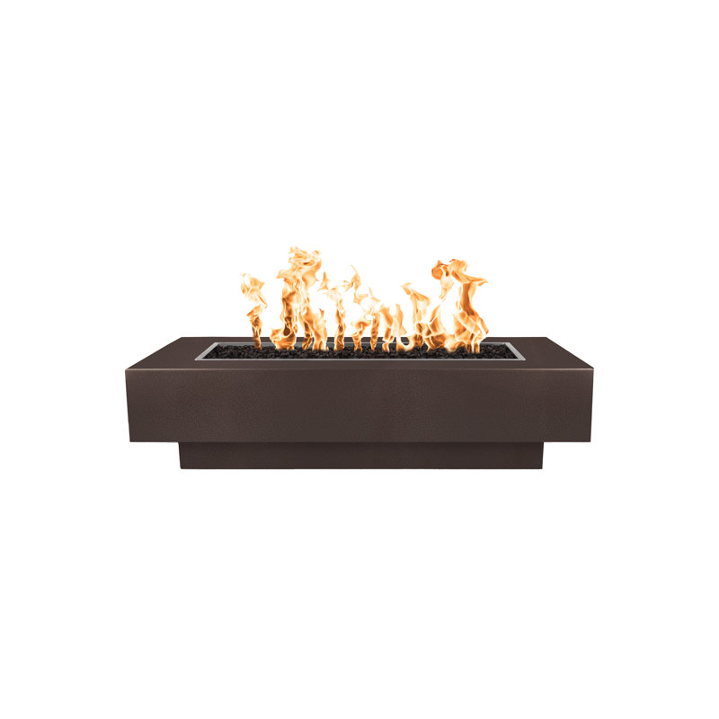 Coronado Stainless Steel Fire Pit, Copper Vein, 15" H x 84" W x 28" D, Natural Gas