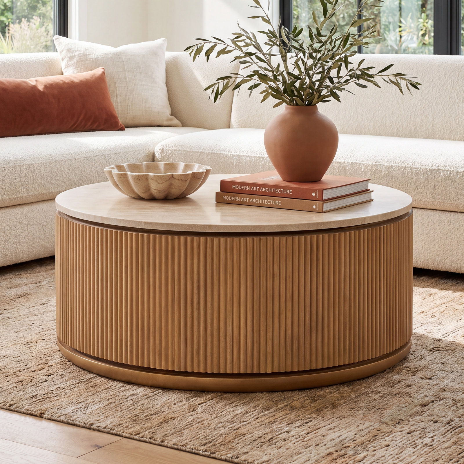 Aster 36" Stone Coffee Table