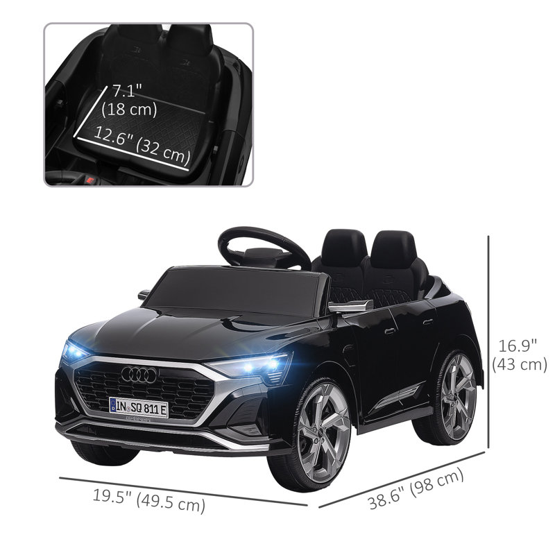 Voiture sous licence 12V 12V avec Q8 etron Sportback, Noir, noir, noir, noir