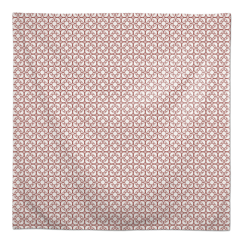 Geometric Square Tablecloth, Red