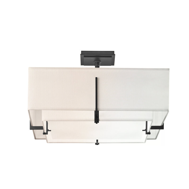 Exos 4 - Light 20.6" Semi Flush Mount, Natural Anna, Black