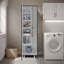 Armoire à linge Brysyn de 181 cm de haut avec portes et étagères, meuble de rangement autoportant pour buanderie-412897291