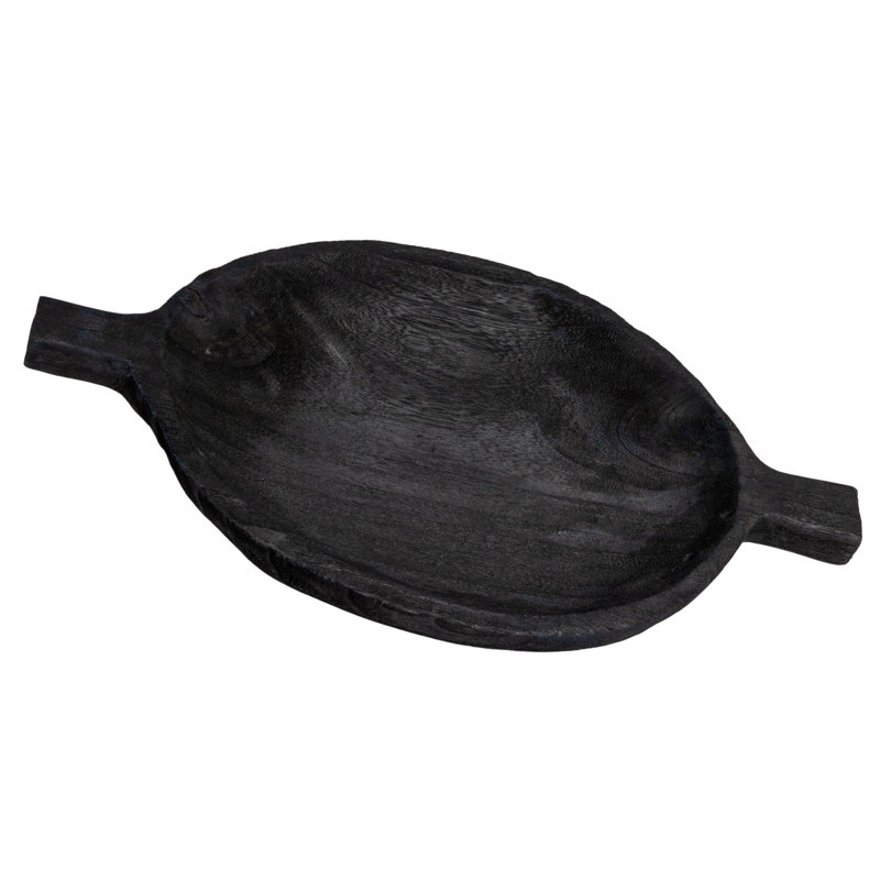 Plateau décoratif en bois Paulownia, Noir