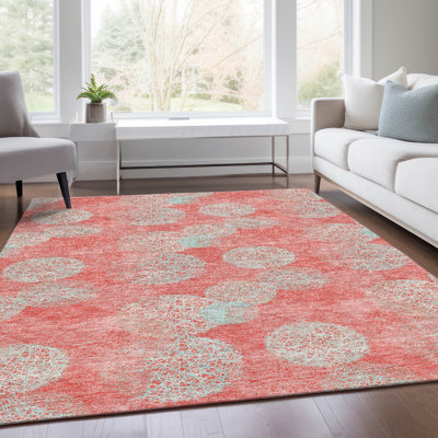 Tapis saumon Prisco lavable à la machine de qualité supérieure