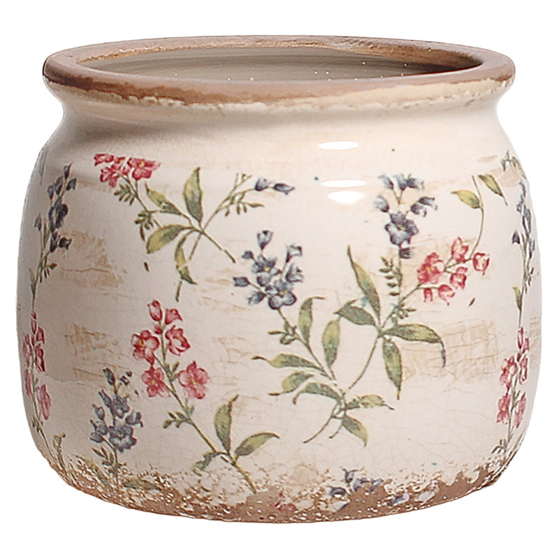Pot à fleurs et vase en céramique rustique vintage Adairsville pour plantes d'intérieur et décoration de jardin, Mauve rouge
