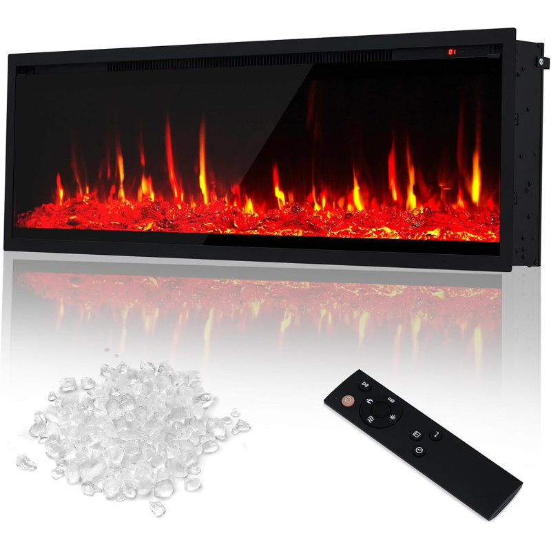 Blue Elephant 127cm W Black Electric Fireplace
