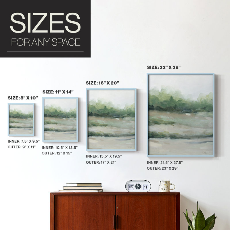 «Faded Morning II», reproduction encadrée - bois massif, H 11 po x l 9 po, Bleu