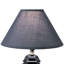 Lampe de table en céramique de 13 po de haut, en forme d'urne avec finition noire, abat-jour en lin-1447714010-1447714007