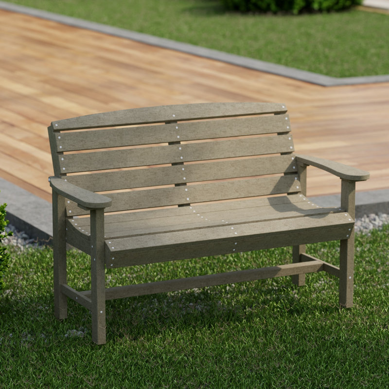 Classic Outdoor Bench, Weathered Wood