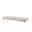 Banc Grey Boucle avec pieds blancs - bois d'hévéa profondeur de 56 po polyvalente et sans rangement Capacité de 220 lb
