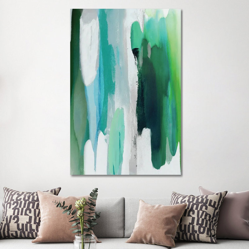 Converge Green II by Jackie Hanson - Wrapped Canvas Print, 152.5 cm H x 101.5 cm W
