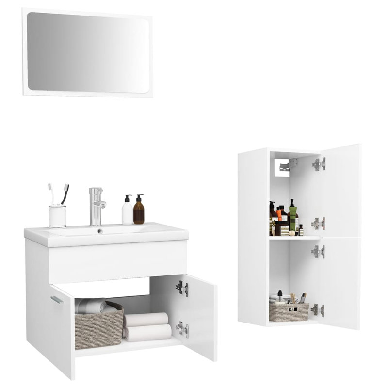 Gelin Bathroom Furniture Suite, White