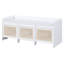 Banc pour chaussures rétro avec tiroirs en rotin et coussin capitonné-1494308484