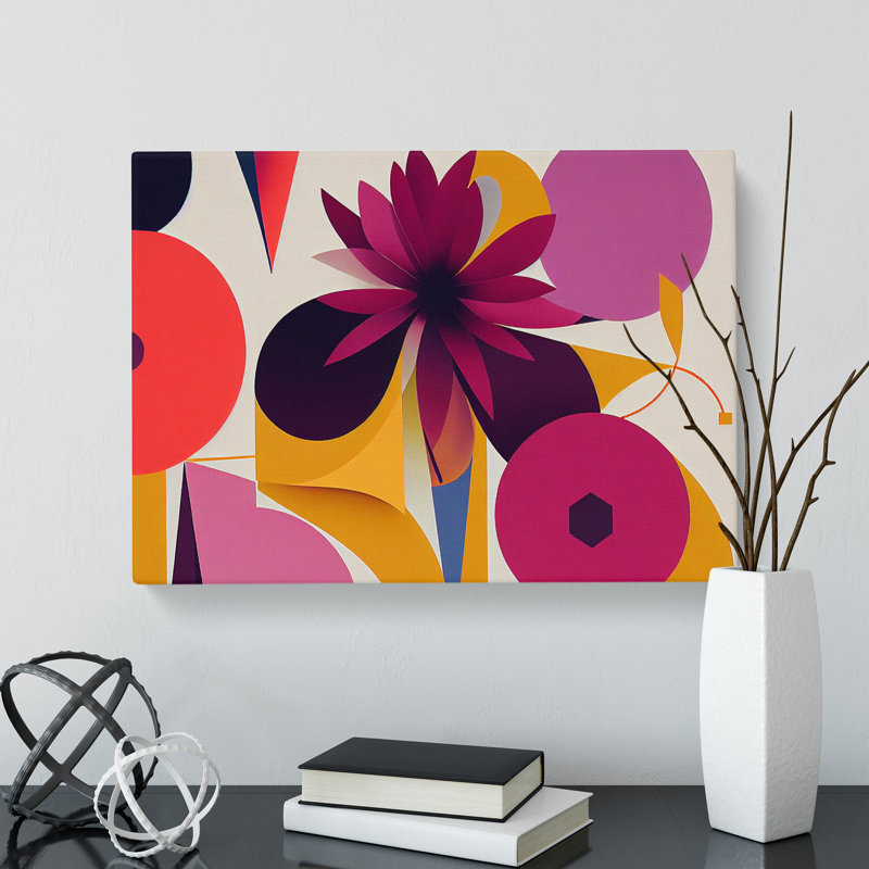 Spirited Abstract Flowers - Wrapped Canvas, 50cm H x 76cm W x 3cm D