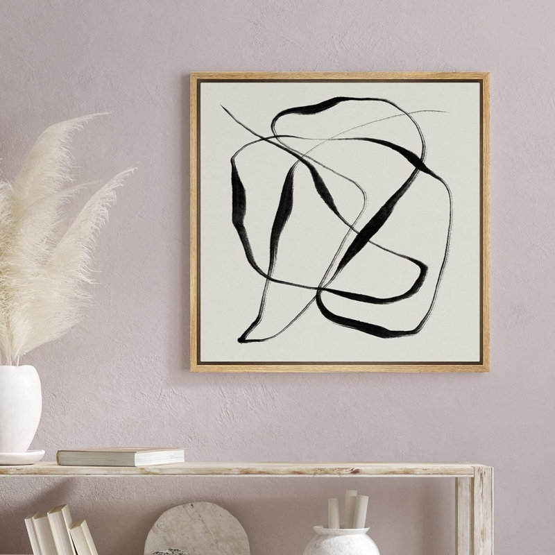 «Geometric Paint Stroke Ribbon Collage», reproduction sur toile flottante, H 24 po x l 24 po x P 1,5 po, Naturel