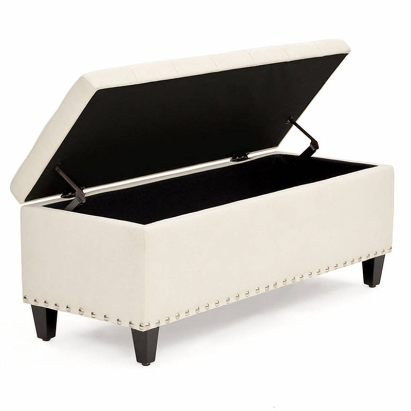 Ashtin Upholstered Ottoman, Cream