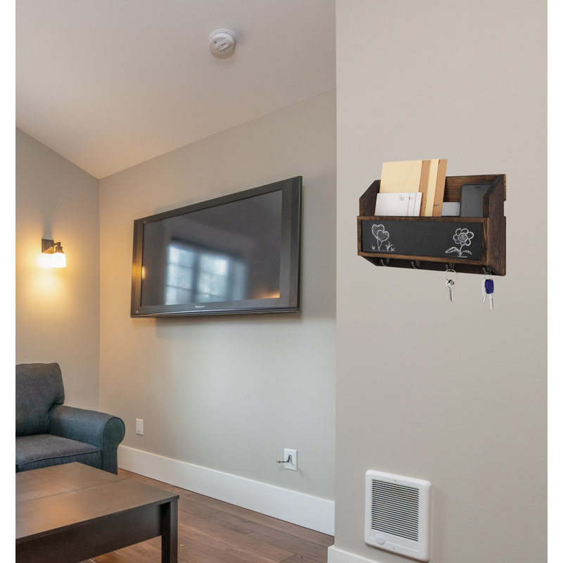 Hatim Solid + Manufactured Wood Wall Organizer with Key Hooks