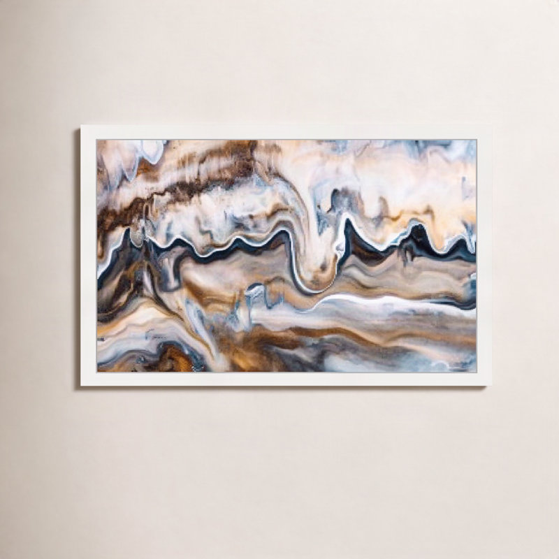 Abstrait «Copper and Blues», reproduction d'art mural, Blanc, H 38 po x l 56 po x P 0,5 po