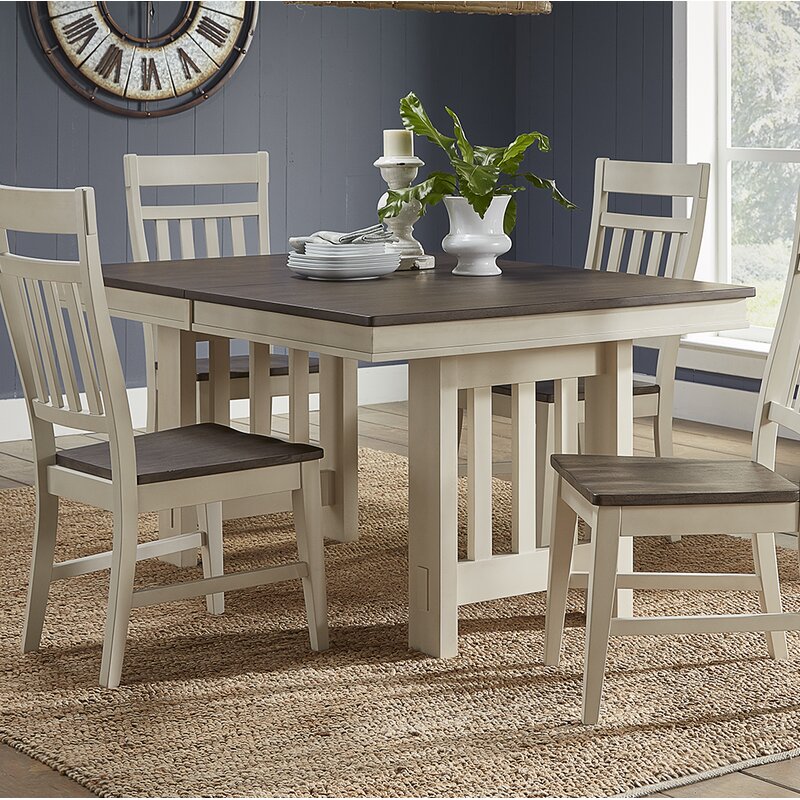 Gracie Oaks Rumbell Extendable Solid Wood Dining Table | Wayfair